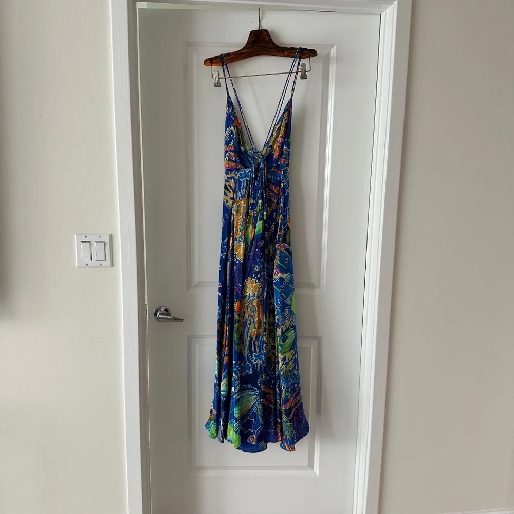 Farm Rio Blue Sea Life Sleeveless Maxi Dress - Picture 9 of 9